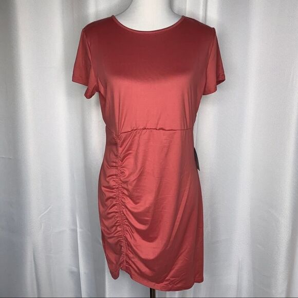 Vanity Room Ruched Side T-shirt Dress Sz Lg - Picture 2 of 7